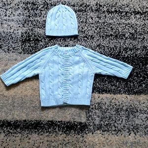 Baby Mode 2 piece set Cardigan and hat set
